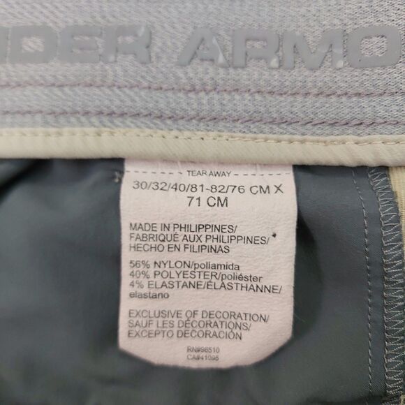 Under Armour Pants Mens 30x32 Beige Straight Leg Comfort Nylon Performance Golf - Picture 10 of 12